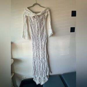 White Lace Off-Shoulder Dress